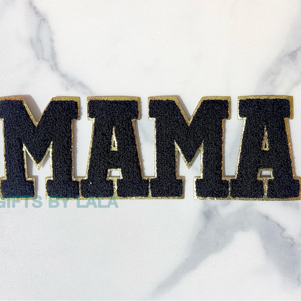 NWT Black Gold Mama Chenille Patch